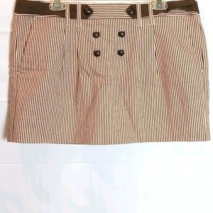 BCBGMAXAZRIA TAN &BROWN COTTON MINI SKIRT …